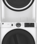 GE GEWADRGW5503 Stacked Washer & Dryer Set with Front Load Washer and Gas Dryer in White