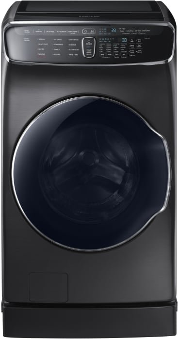 Samsung FlexWash WV60M9900AV 27 Inch FlexWash™ Smart Washer with 6.0 Cu. Ft. Total Capacity, VRT Plus™, PowerFoam™, Swirl Drum, Wi-Fi, Smart Care, Voice Activation, 17-Total Wash Cycles, Sanitize, Steam, Super Speed, and ENERGY STAR®: Black Stainless Steel
