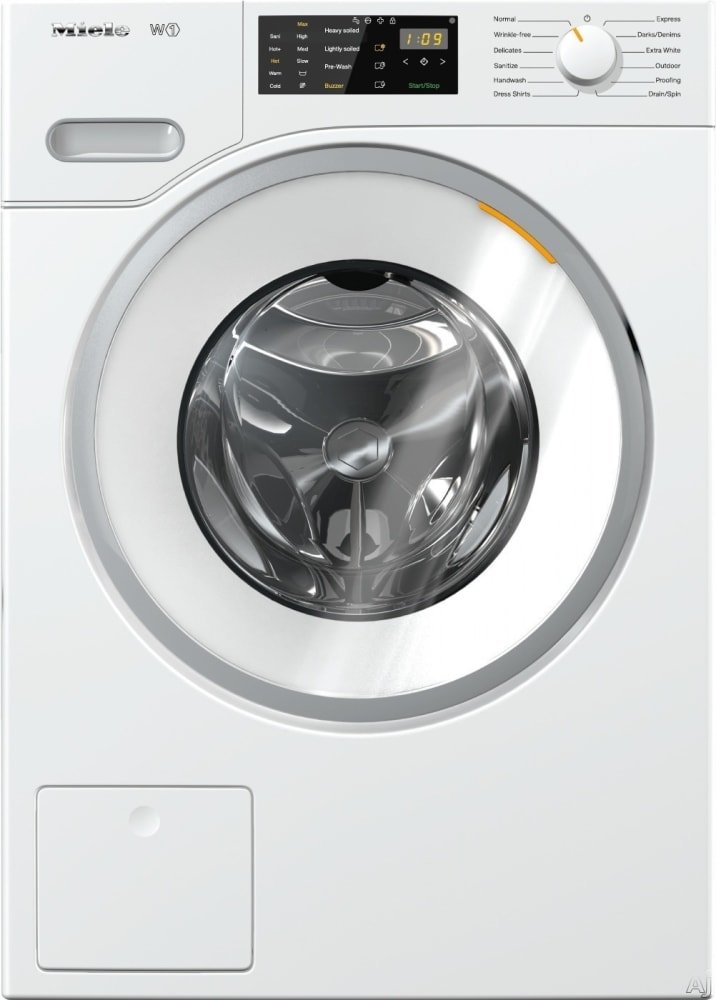 Miele MIWADREW203 Stacked Washer & Dryer Set with Front Load Washer and Electric Dryer in Lotus White